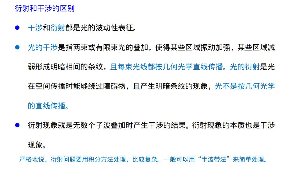 也许很多小伙伴早已记不起光的干涉和光的衍射之间的关系.