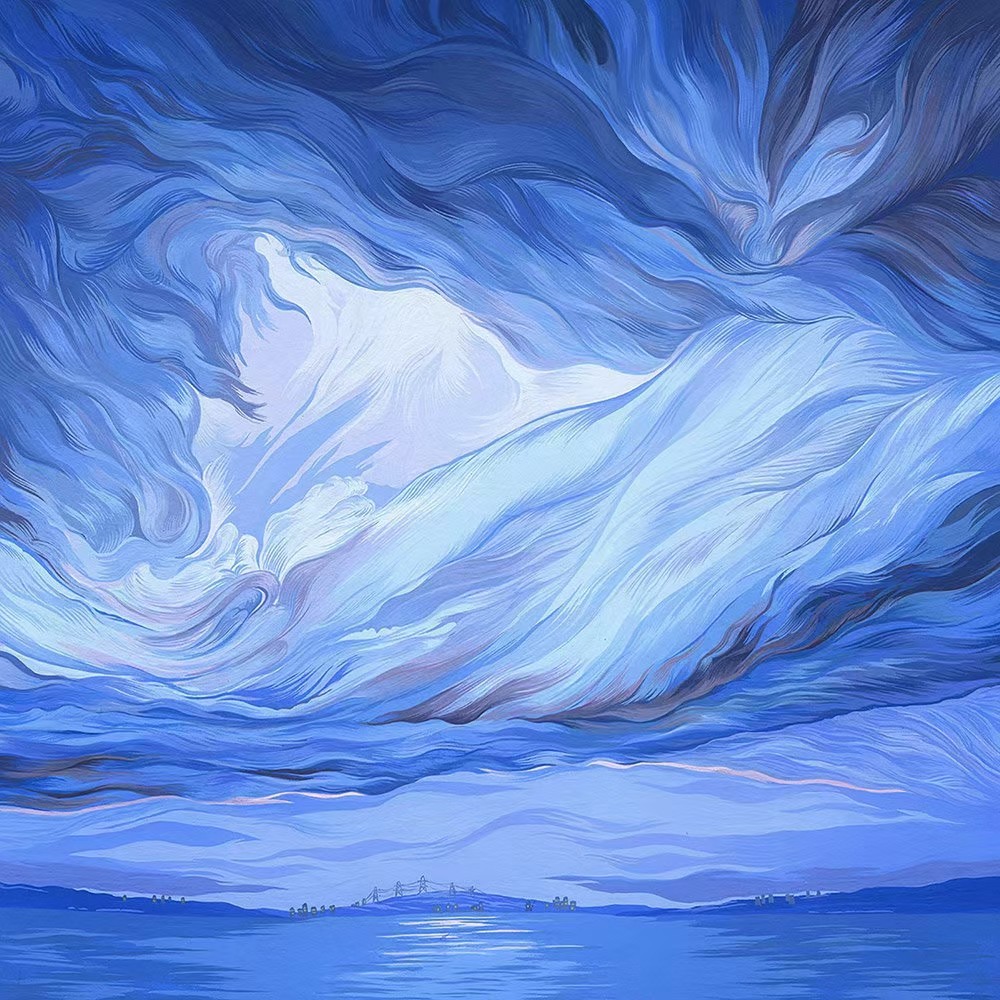 风景插画云卷云舒