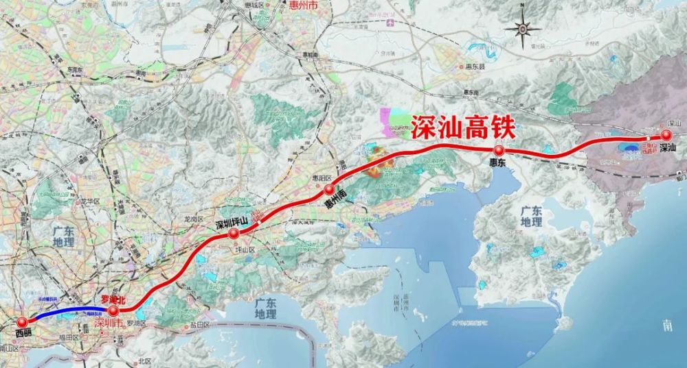 穗莞深城際鐵路前海至皇崗口岸段,深大城際,深惠城際,深惠大鵬支線5個