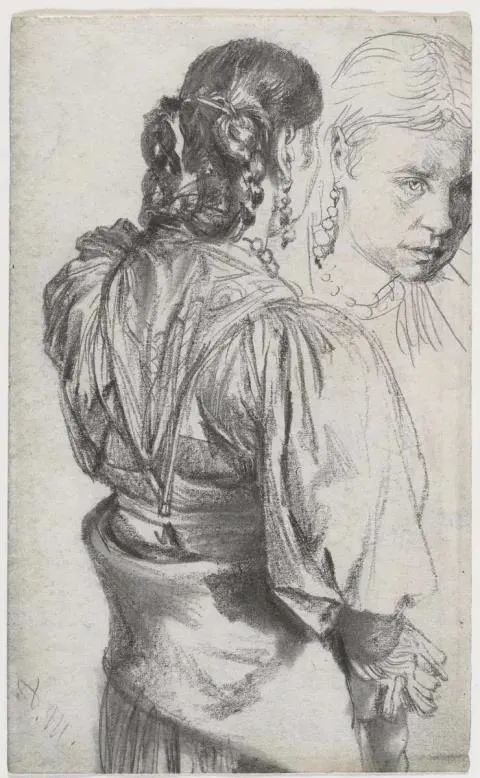 速写大师门采尔联考速写临摹教学