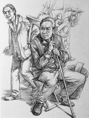 武汉209画室:美术集训丨三人以上的速写组合练习