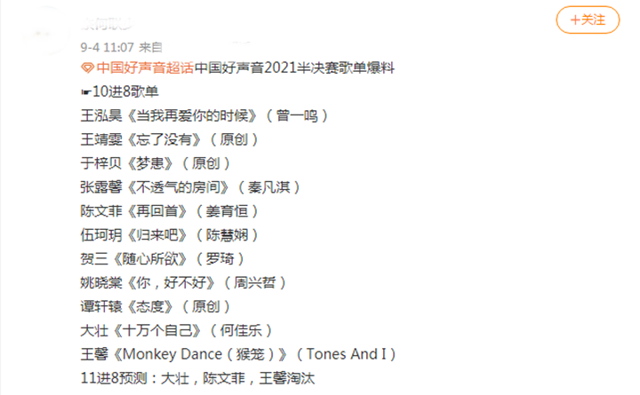 《好声音》半决赛歌单曝光，伍珂玥“危机”显露，夺冠几率变低