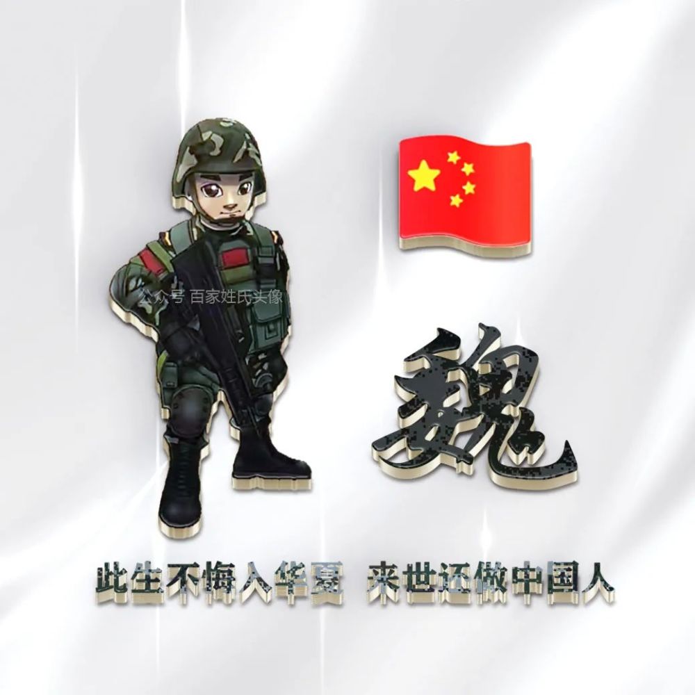 军人专用姓氏头像此生不悔入华夏来世还做中国人