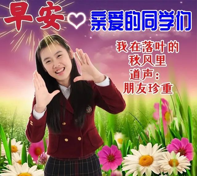 早上好表情包大全,我在秋风里道声:同学早安,请多珍重!