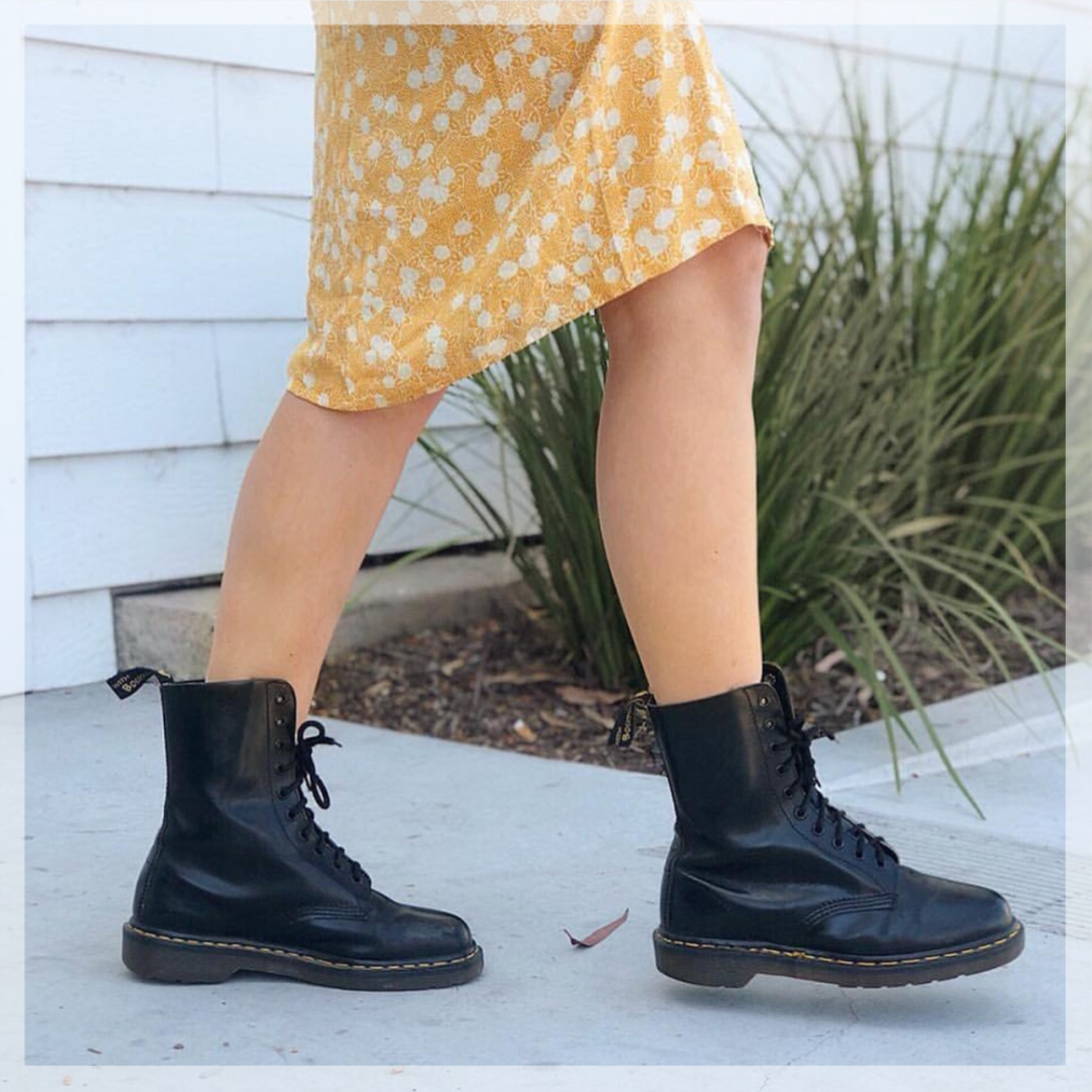 马丁靴的几十种穿搭示范来了上脚可甜可盐时髦炸了