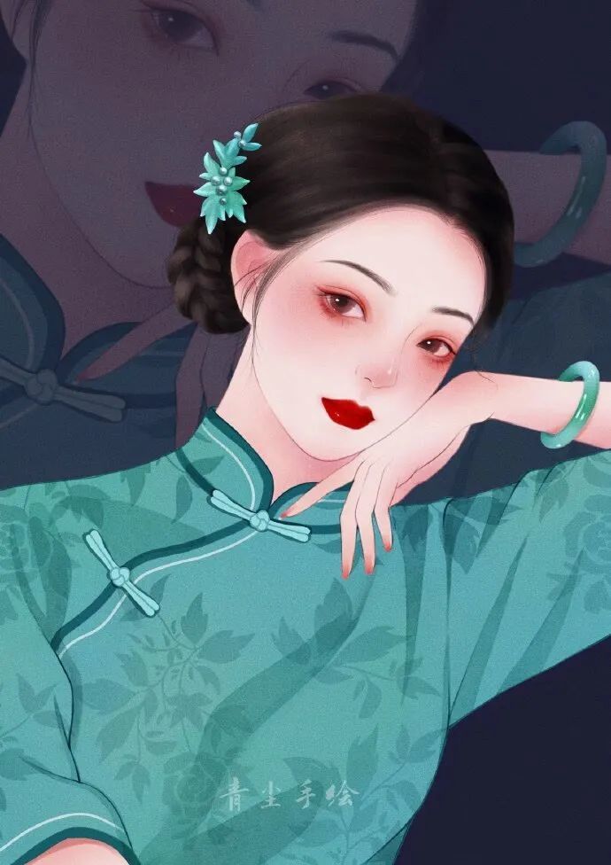 头像复古民国风民国风旗袍民国风女头旗袍女生头像