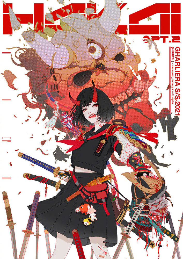 又美又飒的赛博朋克少女插画角色绘制充满了想象力