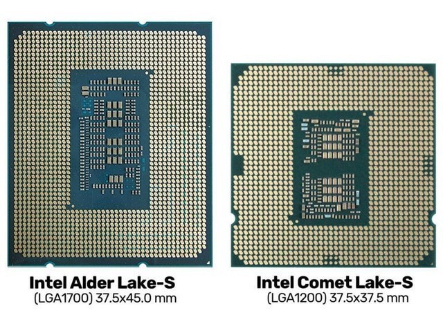 大了但没完全大lga1700和lga1200插槽对比