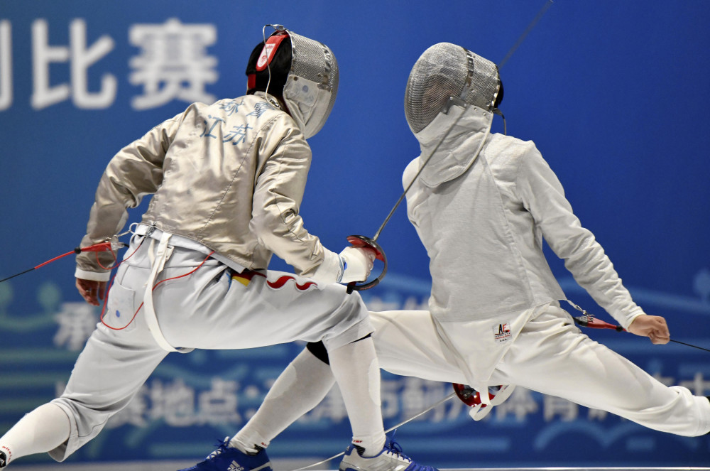 全运会击剑男子佩剑个人半决赛赛况