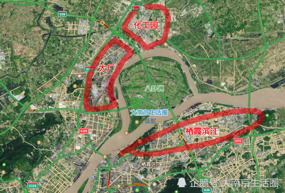 在这个阶段里,因为风向以及水运和铁路的需要,南京把大量的重工业设施