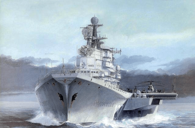 强大的苏维埃:前苏联海军主力航母战舰凶猛油画欣赏