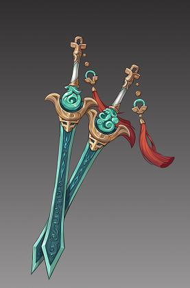 背饰-倚花双剑头像框-淡花碎蕊图片称号-报以琼琚配饰-弄色奇花上品