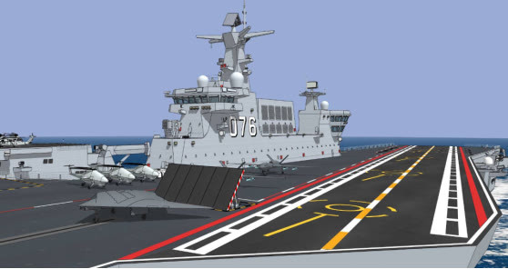 现在有消息表明,中国海军正在设计的新型的两栖登陆舰(076)