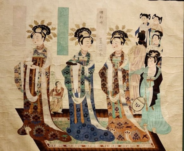 莫高窟第九窟中的女供养人像莫高窟130窟女性供养人130窟壁画发现时