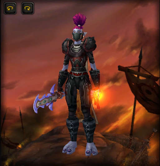 在沙塔斯城沙塔尔军需官那里看到了盗贼的s0套装,投机者的战甲套装