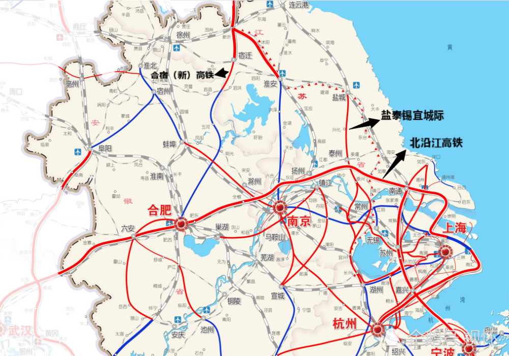 江苏部分待开工铁路同样的,在江苏,江苏省铁路办在月初提到要有力推进