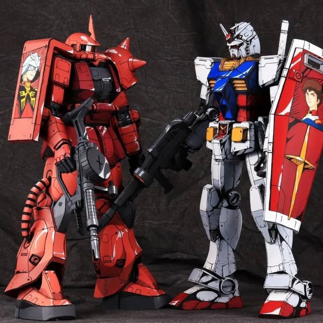 盾牌上手绘鸭子148夏亚扎古2二次元涂装