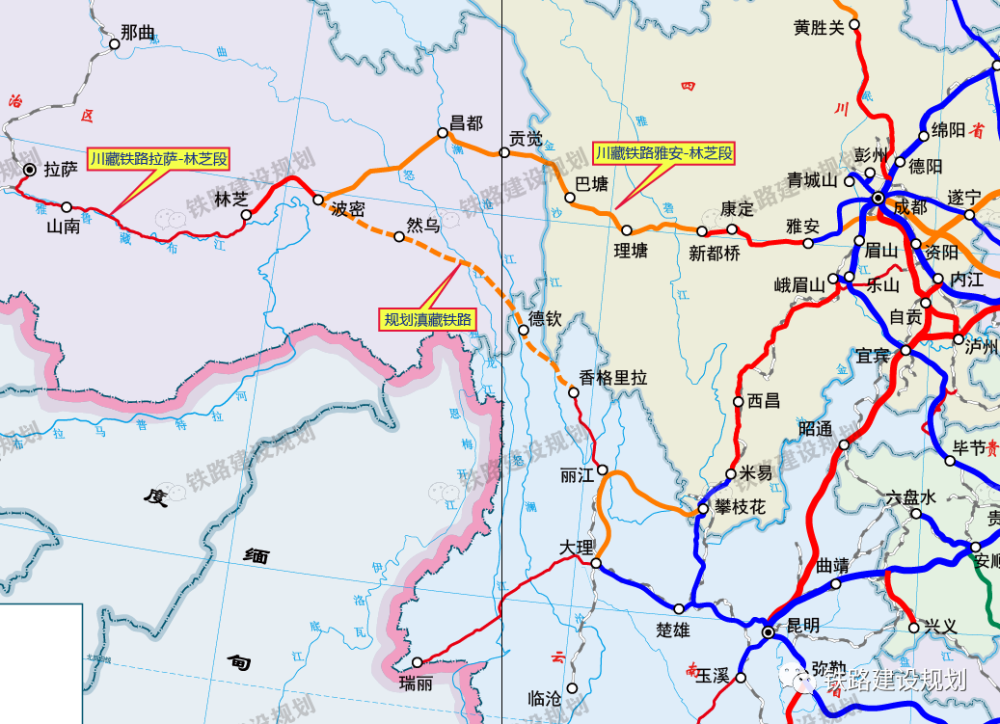 1500亿12月开工川藏铁路新都桥至波密段17个标段施工中标大图