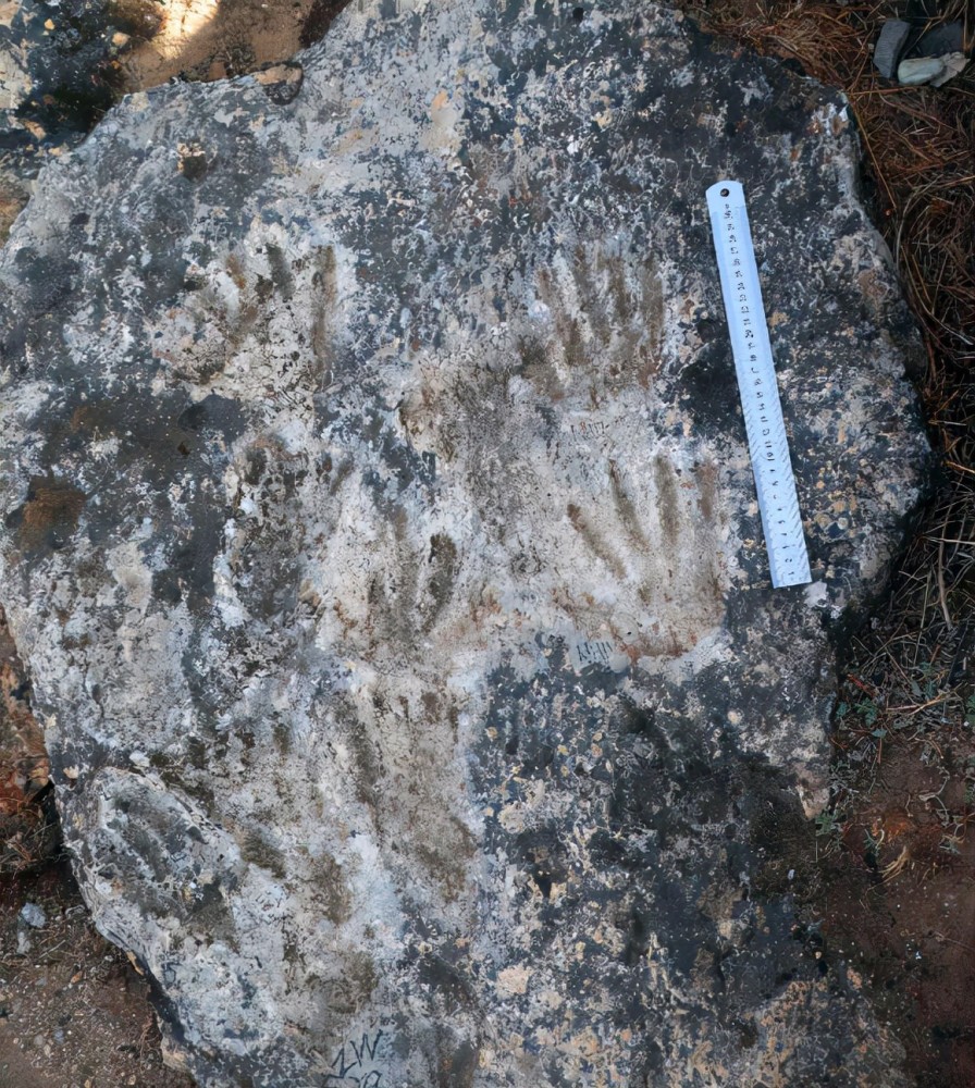 西藏发现最古老的人类手印距今22万年一个7岁一个12岁