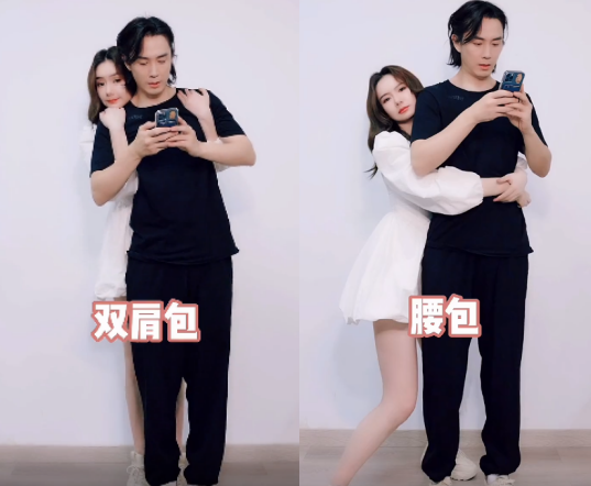 36岁戚薇大方秀恩爱整个人环抱在老公身上穿超短裙一脸娇羞