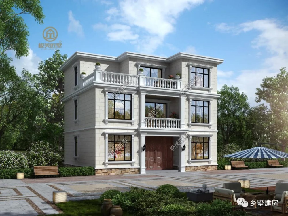 开间12米农村三层别墅村里盖上一栋绝对舒服