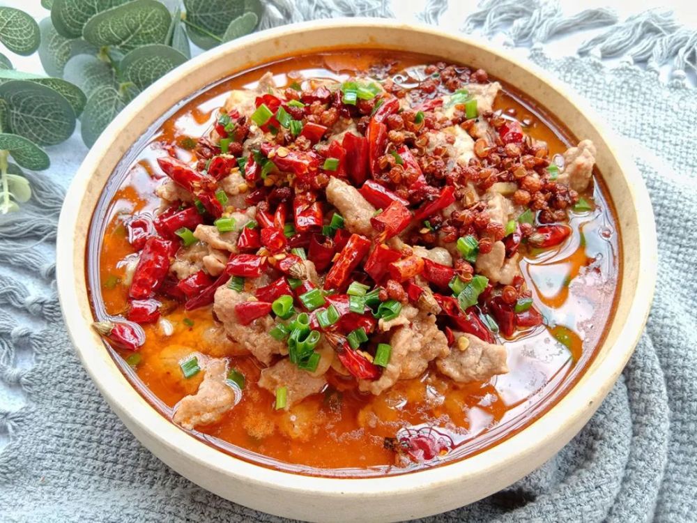 水煮肉片肉片嫩滑麻辣鲜香太过瘾了