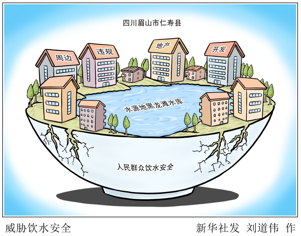 图表漫画新华视点聚焦中央环保督察威胁饮水安全