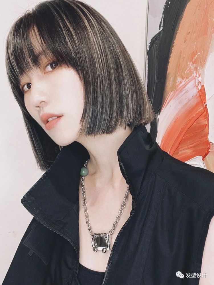 "法式流苏染短发",爆美.