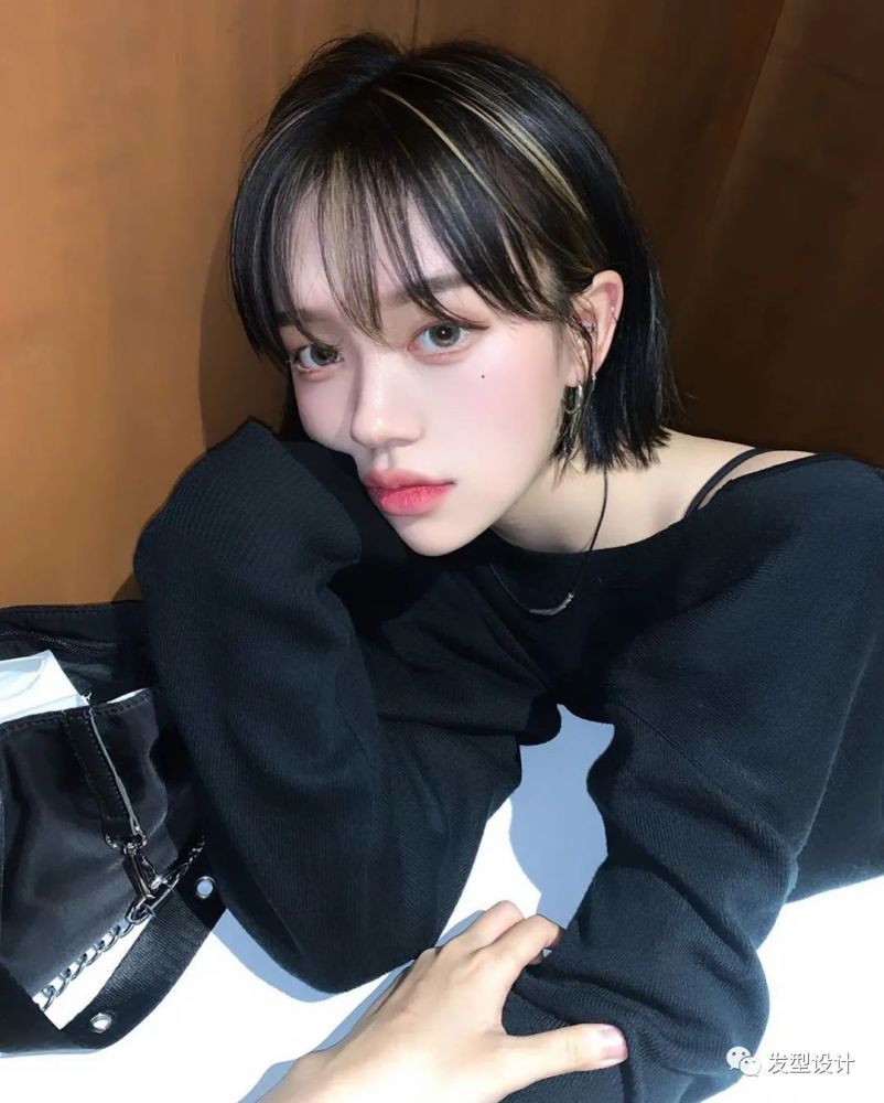 "法式流苏染短发",爆美.