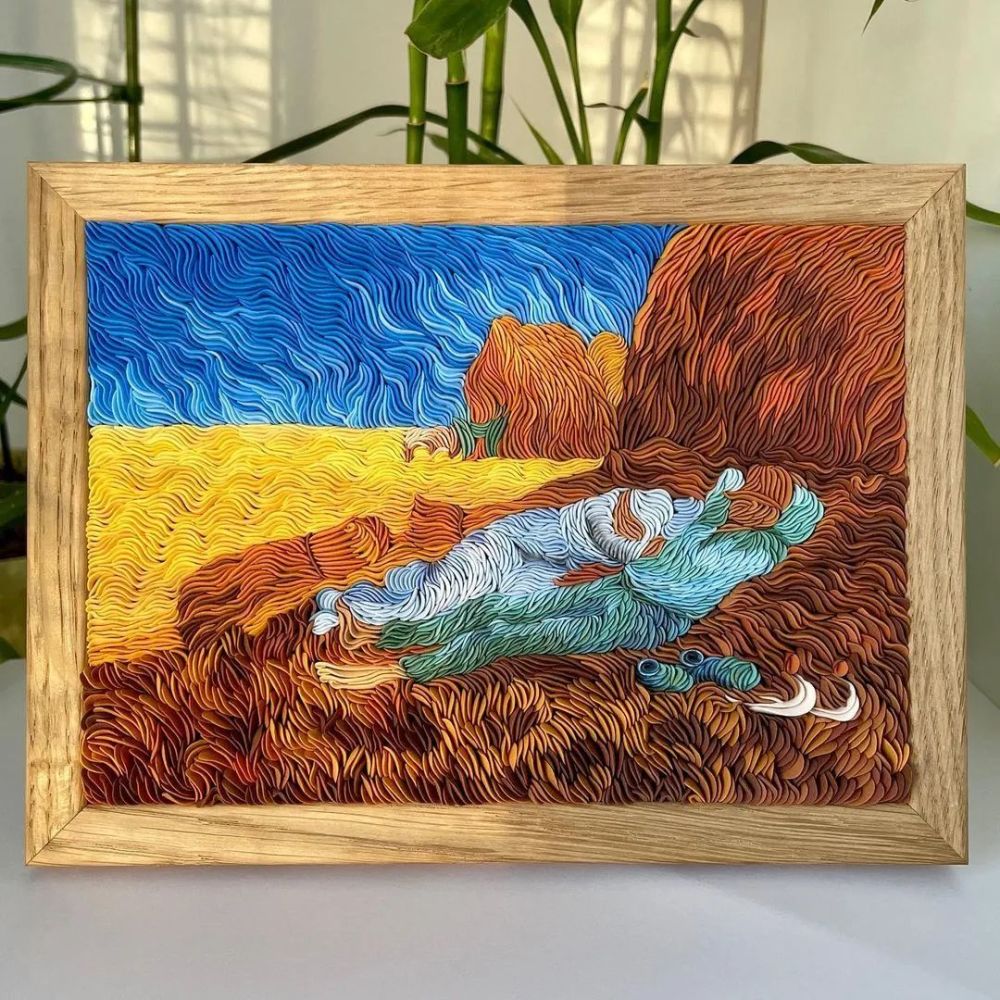 她用手粘出了世界名画