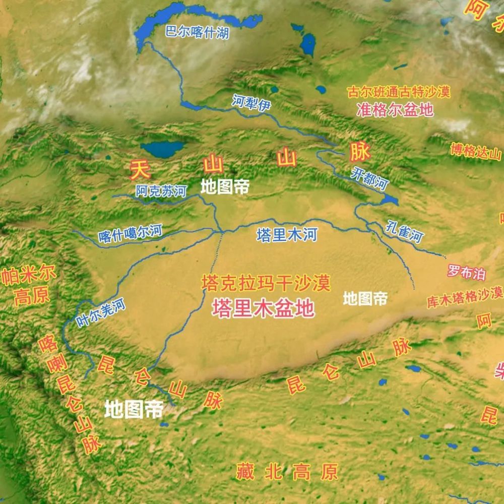 塔里木盆地,面積約56萬平方千米,是我國四大盆地之首,是世界面積最大