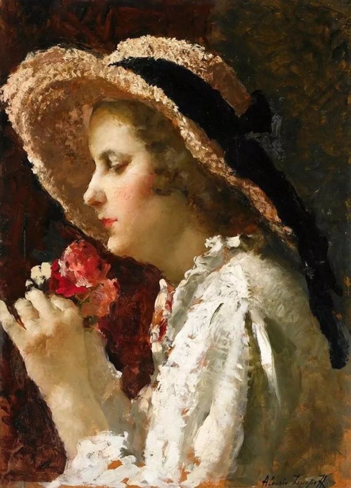 俄罗斯画家阿莱西奥·伊苏波夫不一样笔触的人物肖像油画,非常有特点.