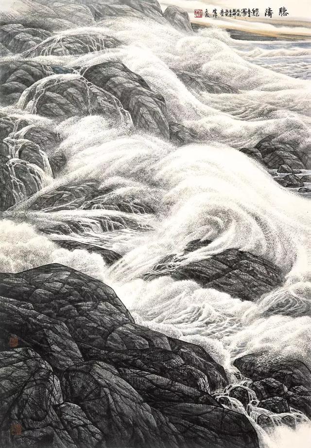 笔下的大海,有一股势不可挡的磅礴气势