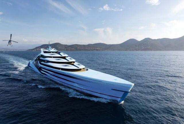 让港口城镇相形见绌175米氢动力超级游艇概念acionna号