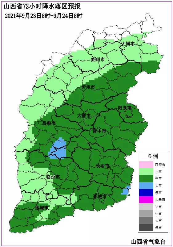 预计22日夜间开始山西省将出现明显的降水天气