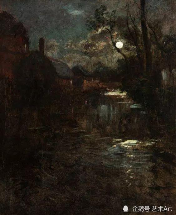 【油画欣赏】月光如水,这是我见过最美的月亮油画!