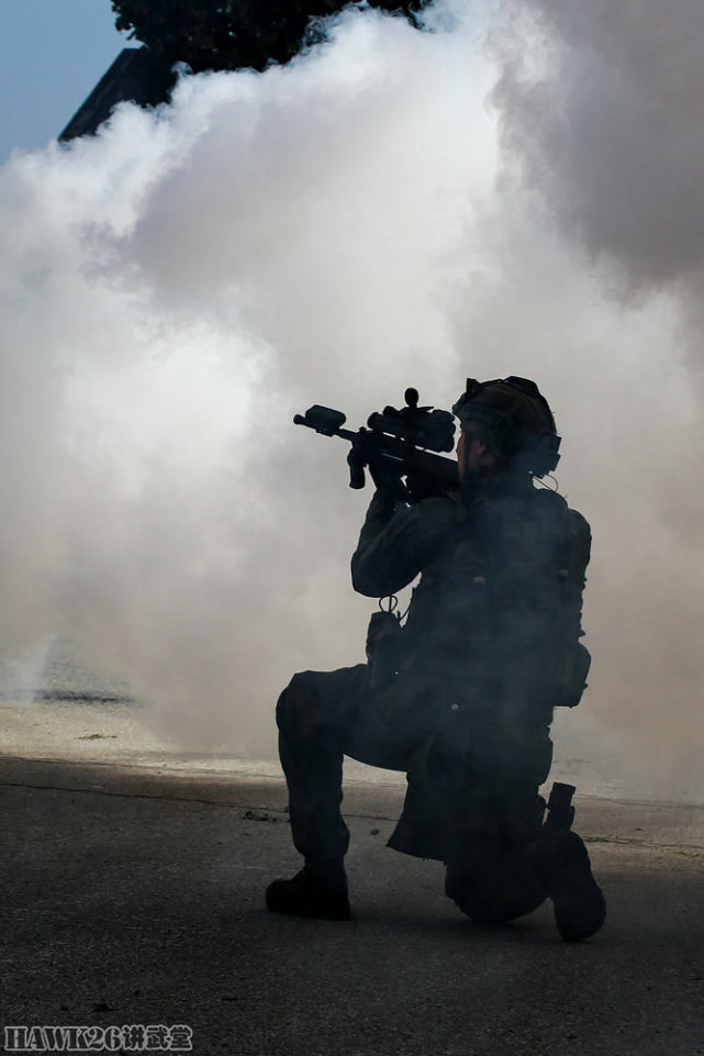 奥地利陆军精锐部队进行城镇作战演习烟雾手榴弹发挥重要的作用