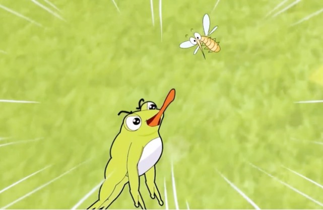 图片:青蛙吃蚊子漫画2,"以毒攻毒"法时至今日,人类防蚊驱蚊的手段就多