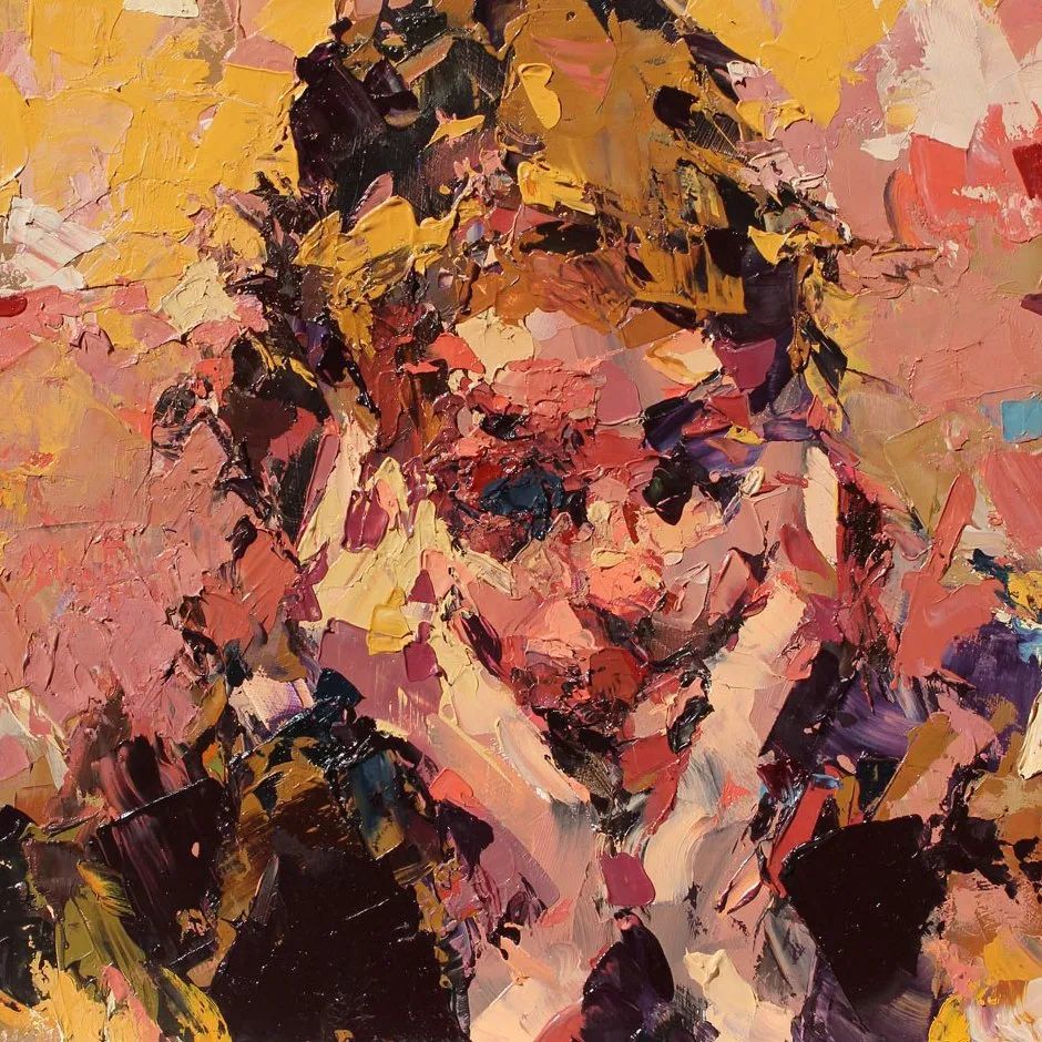 他将杂碎的色块,厚重的纹理,融于画中的人物_腾讯新闻