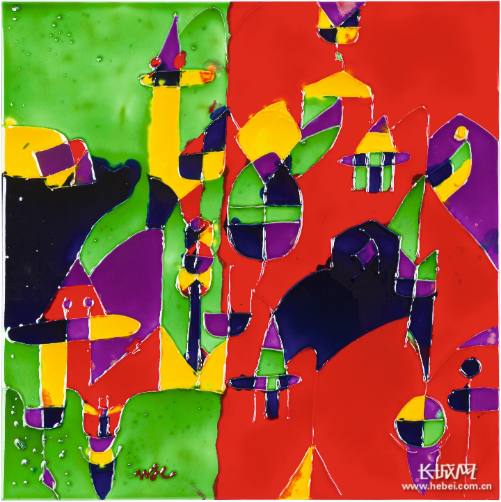 王加林三彩釉画作品在石家庄美术馆展出