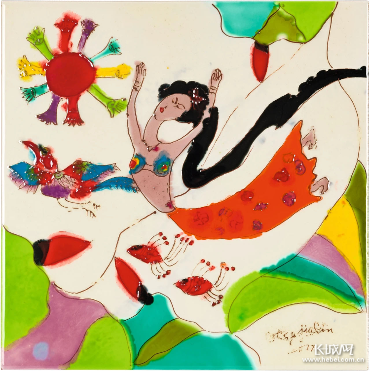 王加林三彩釉画作品在石家庄美术馆展出_腾讯新闻