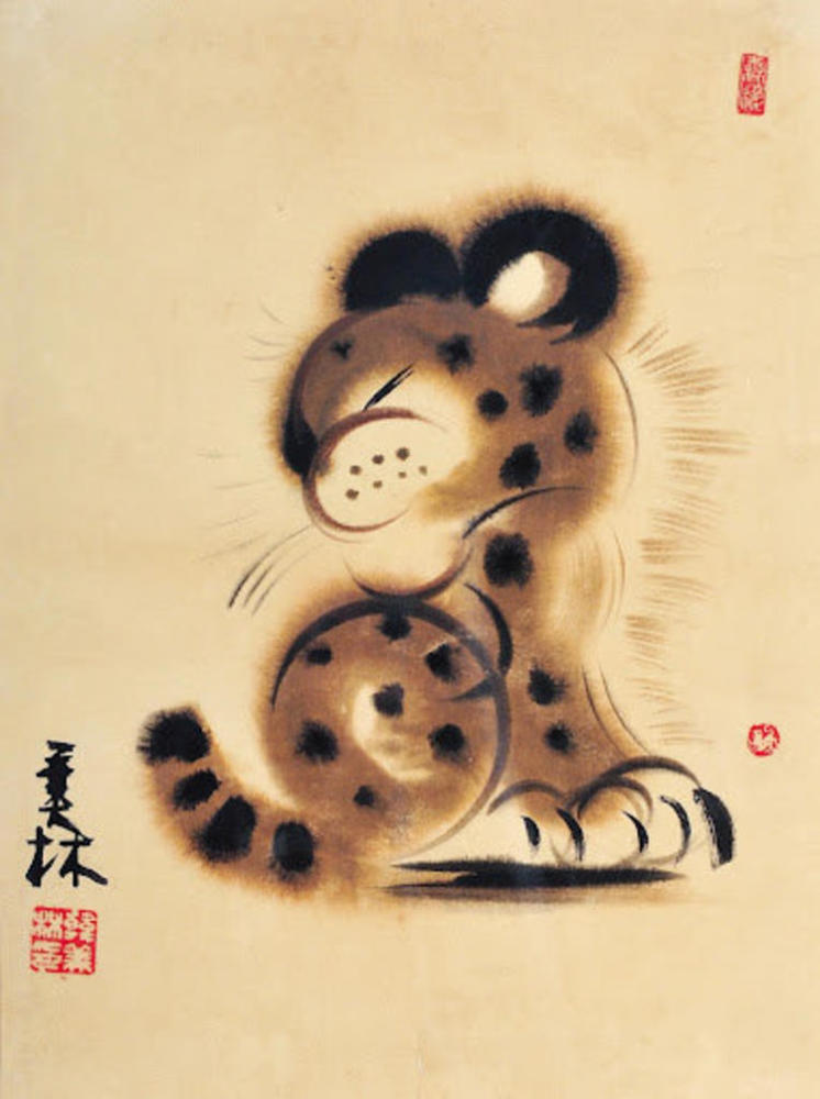 鉴赏韩美林笔下的老虎憨萌可爱