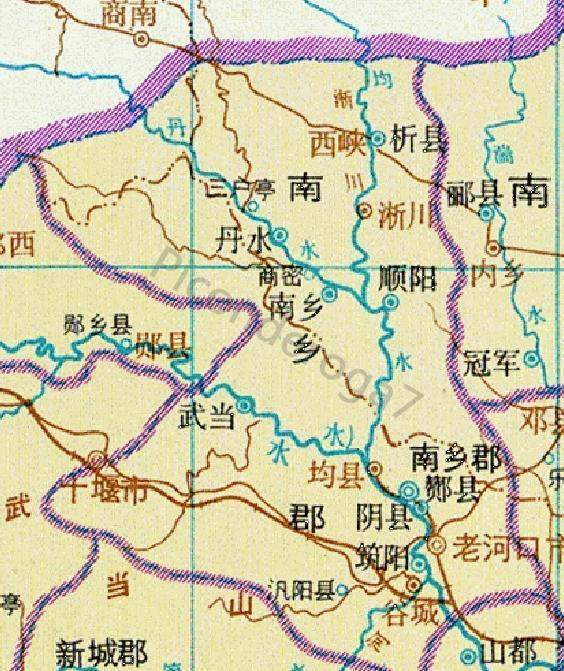 顺阳郡(顺阳国)原本叫南乡郡,建安十三年(公元208年,曹操拿下荆州