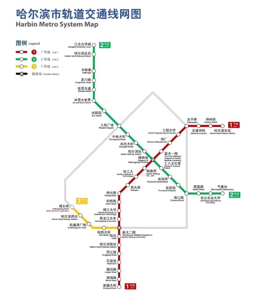 哈爾濱地鐵2號線為哈爾濱地鐵首條穿越松花江的線路,全長28.