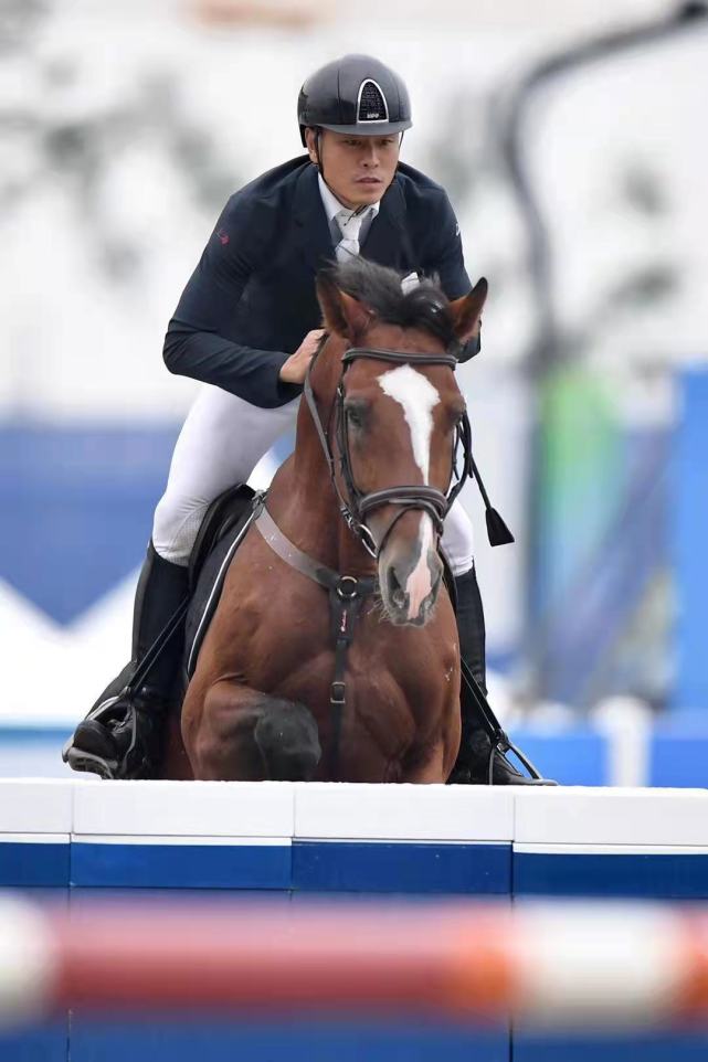 按照上海马术队的参赛惯例,每场场地障碍团体赛张滨都会第一个出场