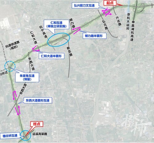 杭州中环将设置这些出入口塘栖东湖新城都能方便进出