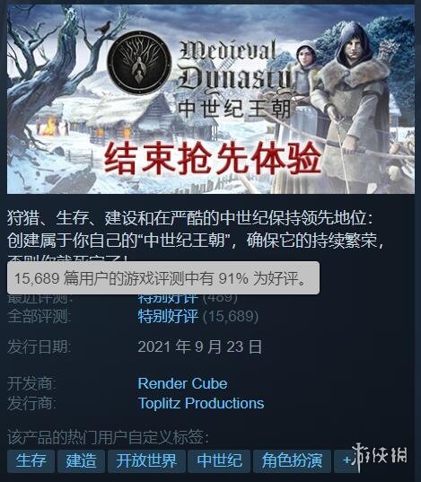 《中世紀王朝》steam發售!8折優惠促銷|遊戲|steam|中世紀王朝