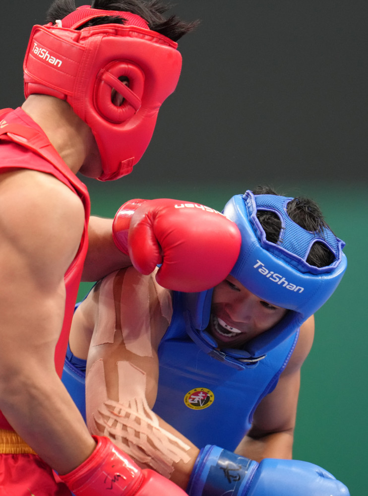 (全运会)武术散打——男子75公斤级决赛:柳文龙夺冠