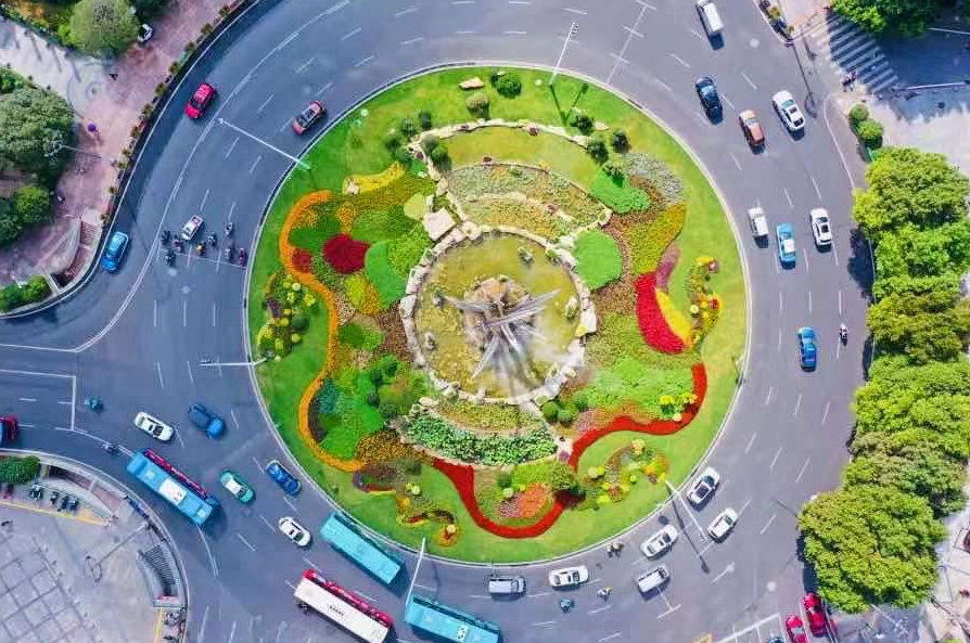 全新亮相大南门兰花环岛绿化升级改造完成