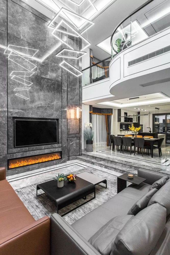 石材家装396m别墅灰色大理石应用案例